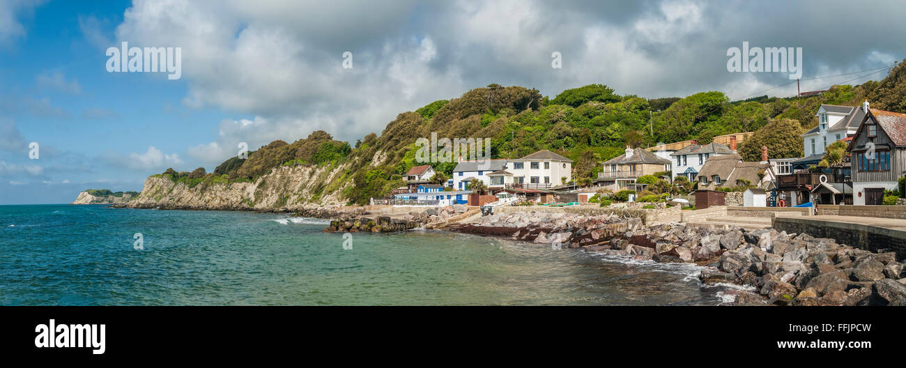 Coastline and beach of Ventnor, Isle of Wight, South England Stock Photo