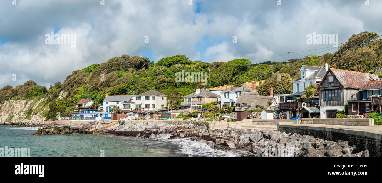 Coastline and beach of Ventnor, Isle of Wight, South England Stock Photo