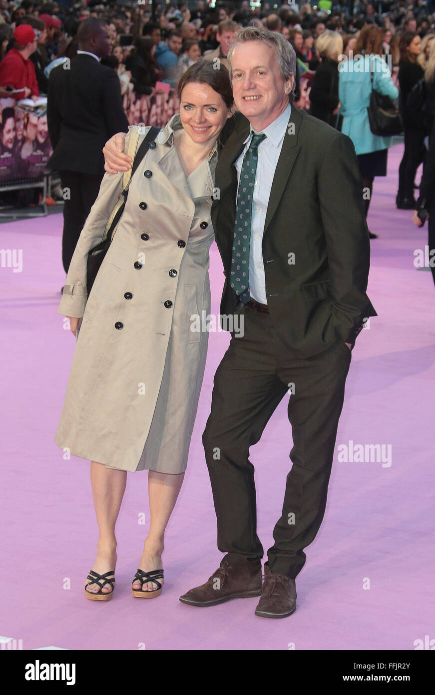 Sep 17, 2015 - London, England, UK - Frank Skinner, Cathy Mason attending 'Miss You Already' European Premiere at Vue West End, Stock Photo