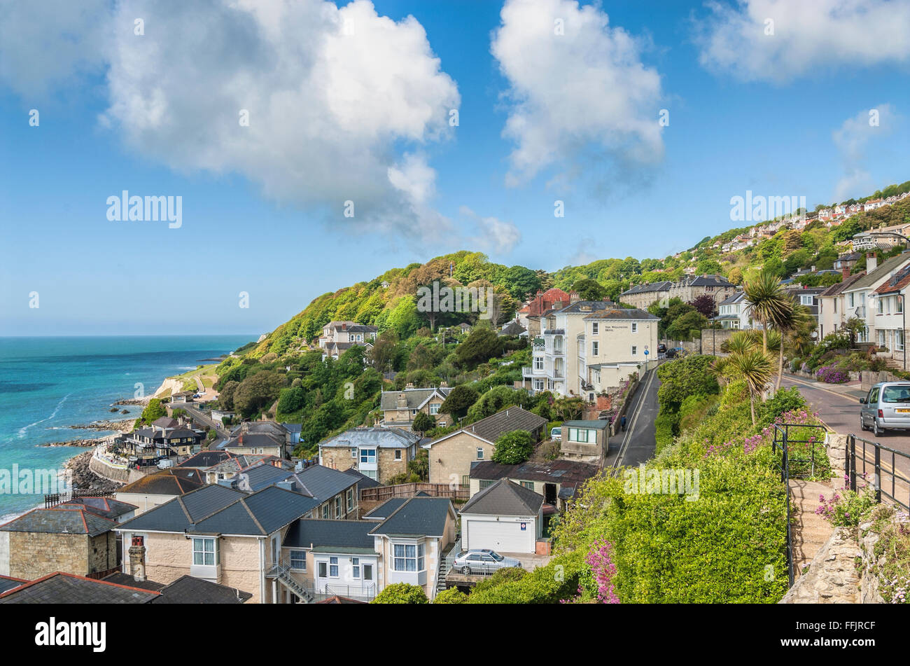 View over Ventnor, Isle of Wight, South England Stock Photo