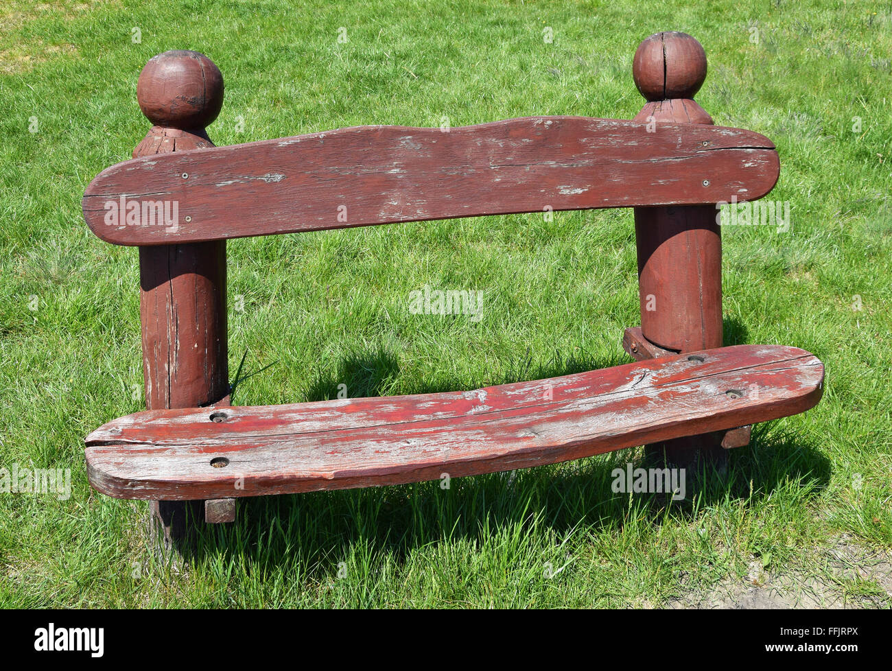 Wooden park bench Stock Photo Alamy