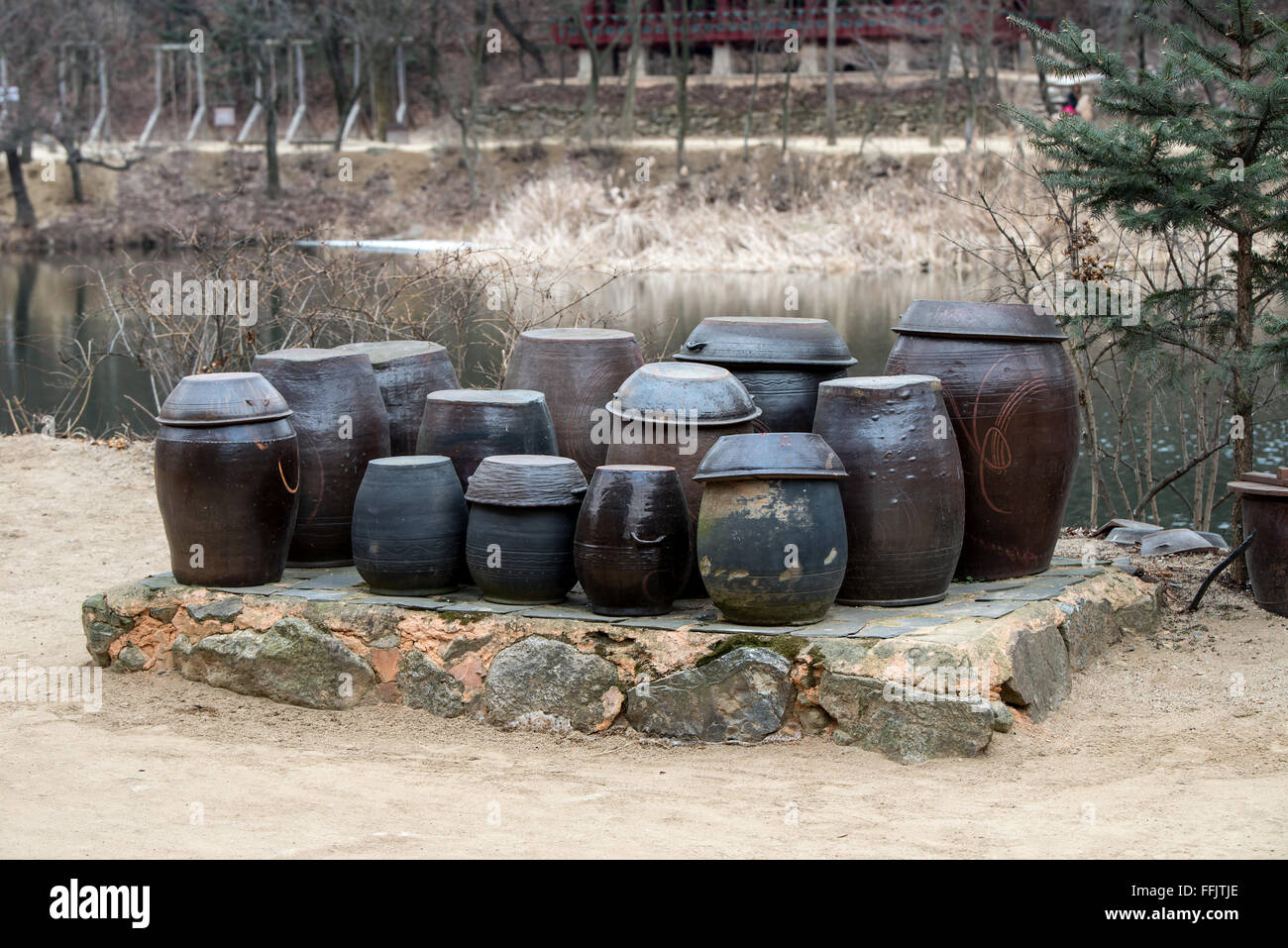 Kimchi pots at korea Folk Village, South Korea Stock Photo Alamy