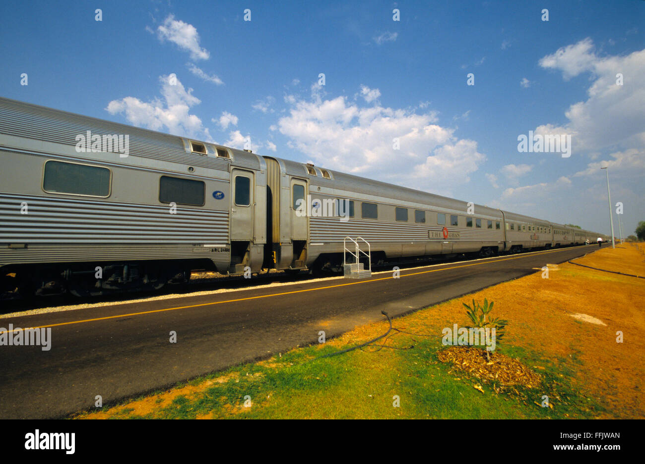 Australia, Northern Territory, Alice Springs railway station, The Ghan train Stock Photo