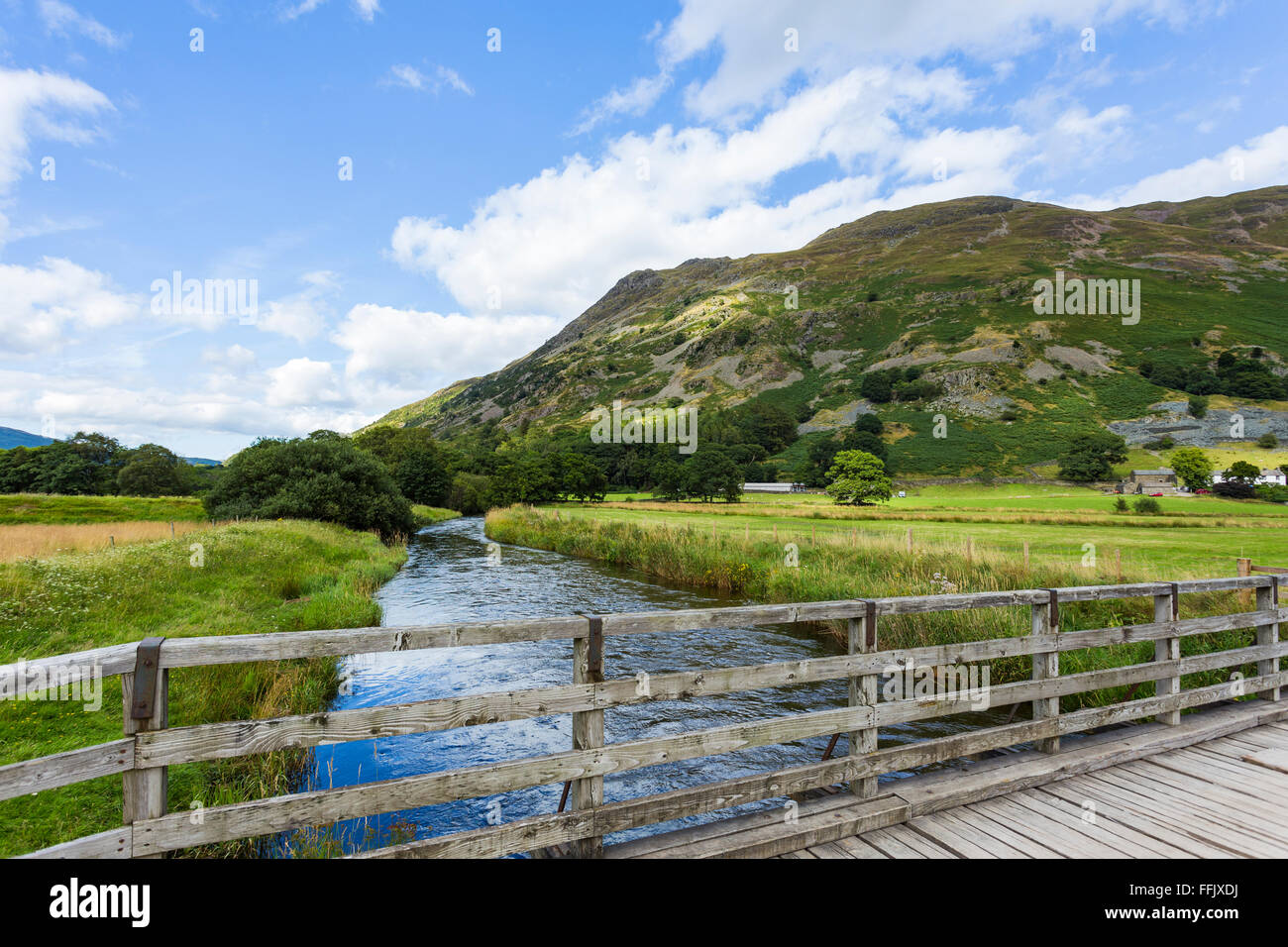 Goldrill Beck leading into Ullswater Lake, Lake District National Park, Cumbria, England Stock Photo