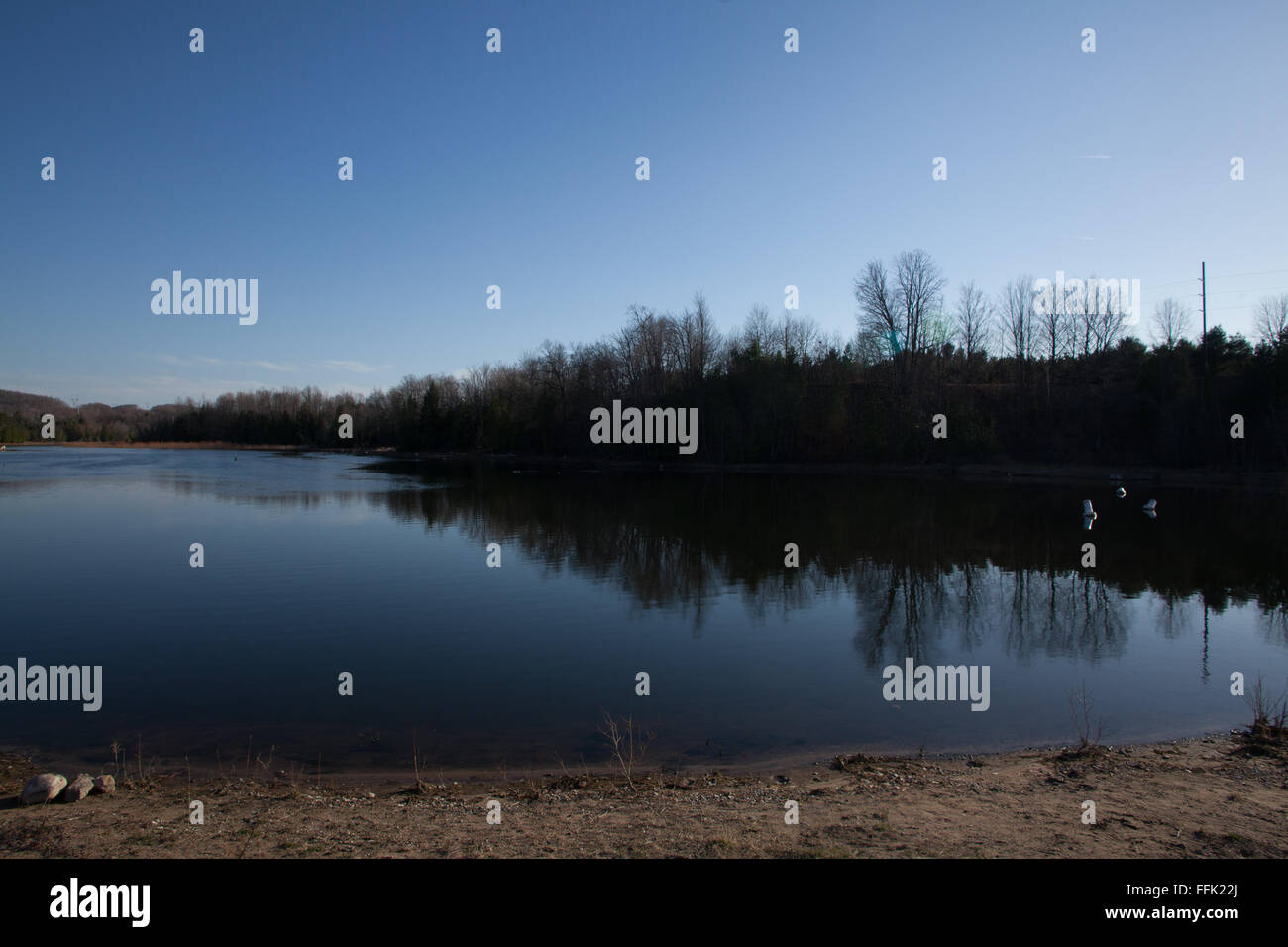 Boardman River reservoir in northern Michigan, United States. Stock Photo