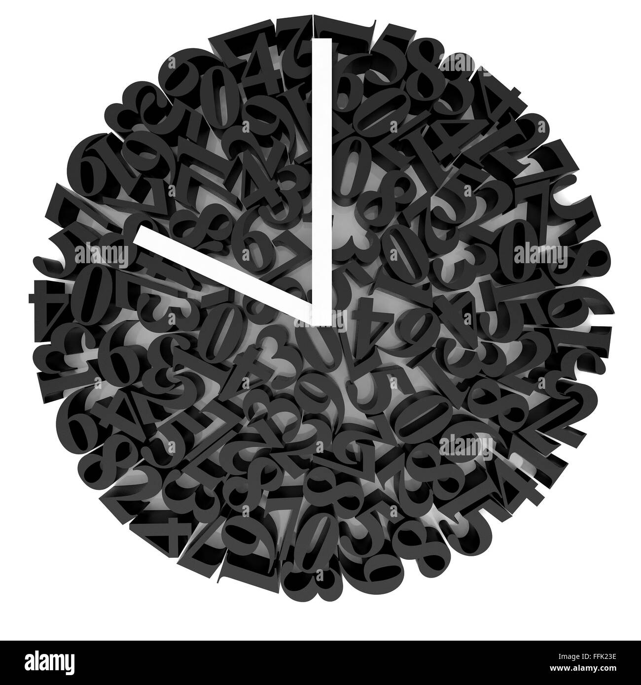 High resolution image. 3d rendered illustration. The original clock face. Stock Photo