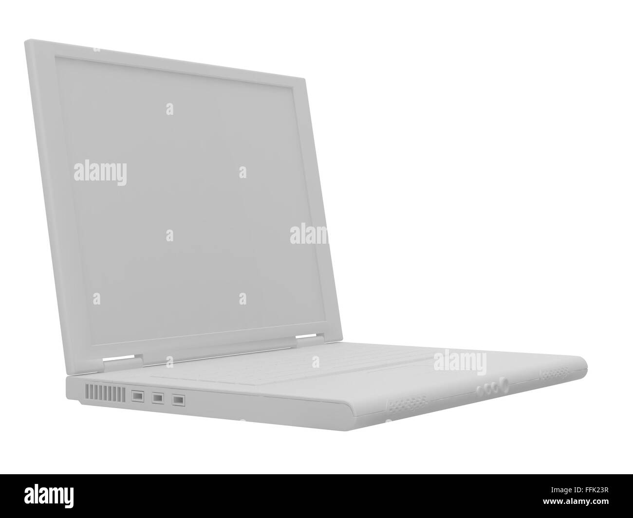 White Laptop isolated on white background. High resolution image Stock