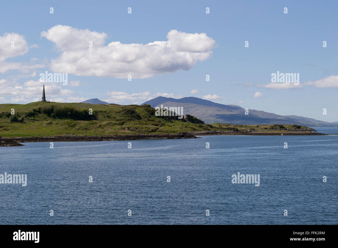 Scottish Harbour with hills in background Stock Photo