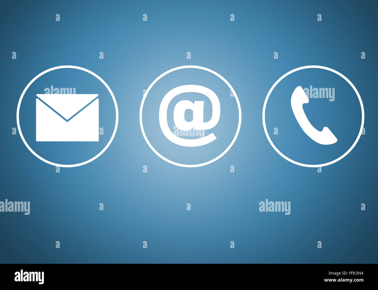 Contact icons e mail newsletter phone concept. Stock Photo