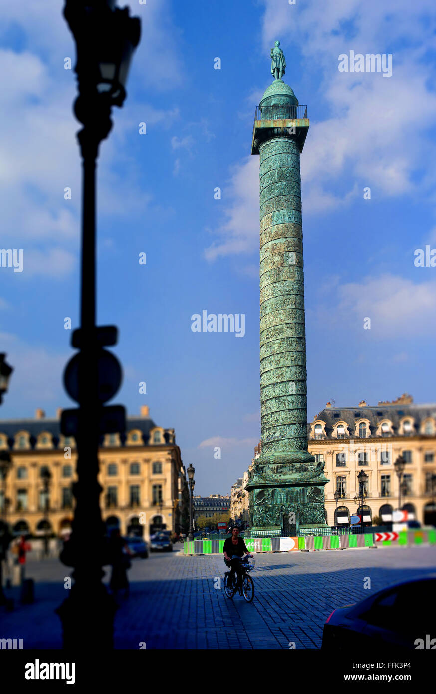 Place Vendome, Column Austerlitz, Paris Stock Photo