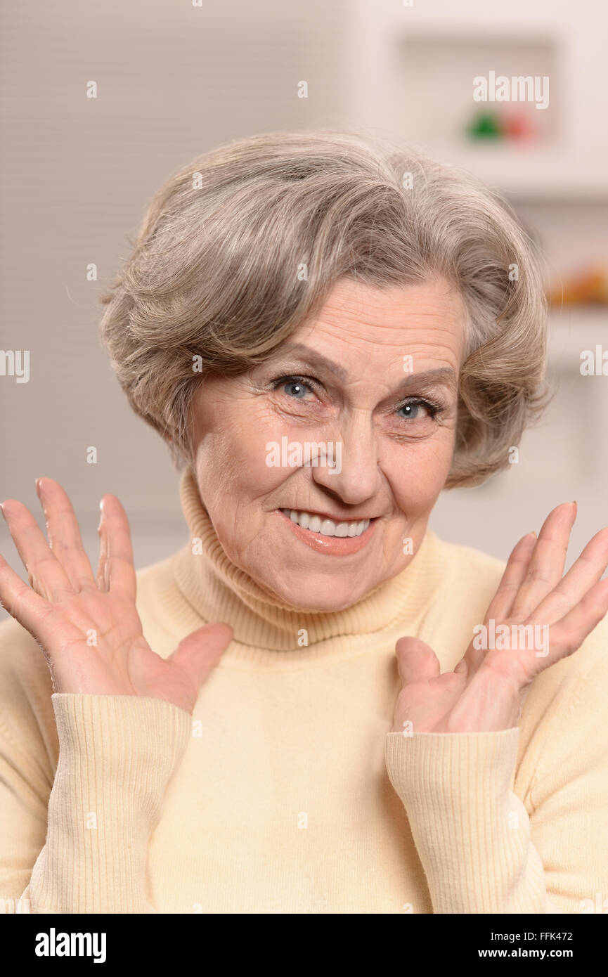 Surprised senior woman hi-res stock photography and images - Alamy