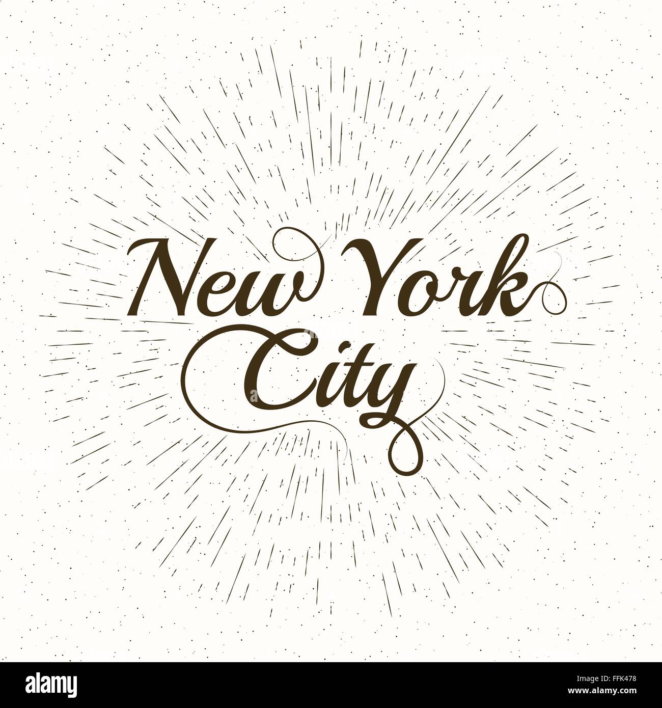 Vintage Hand lettered textured New York Stock Vector