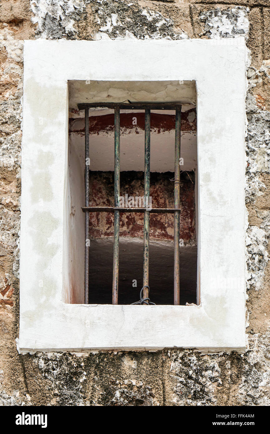 window with bars on, and brick walls Stock Photo - Alamy