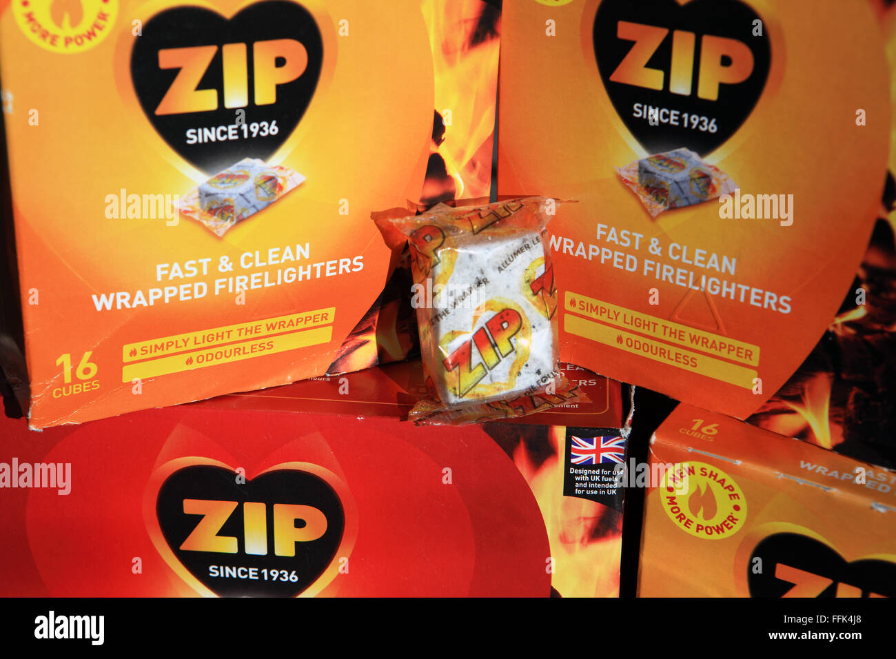 Zip firelighters Stock Photo