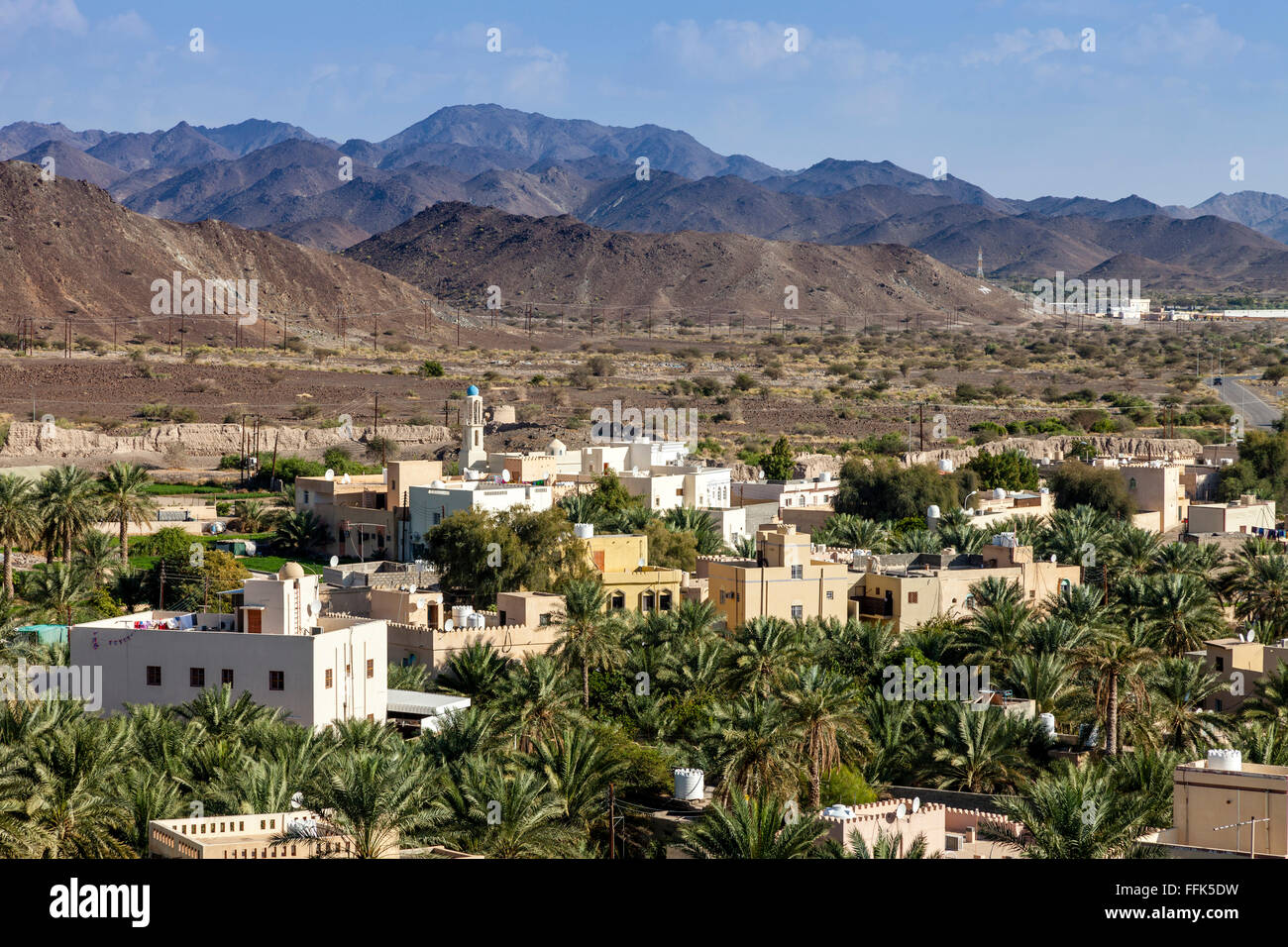 The Town Of Bahla Viewed From The Fort, Ad Dakhiliyah Region; Oman Stock Photo