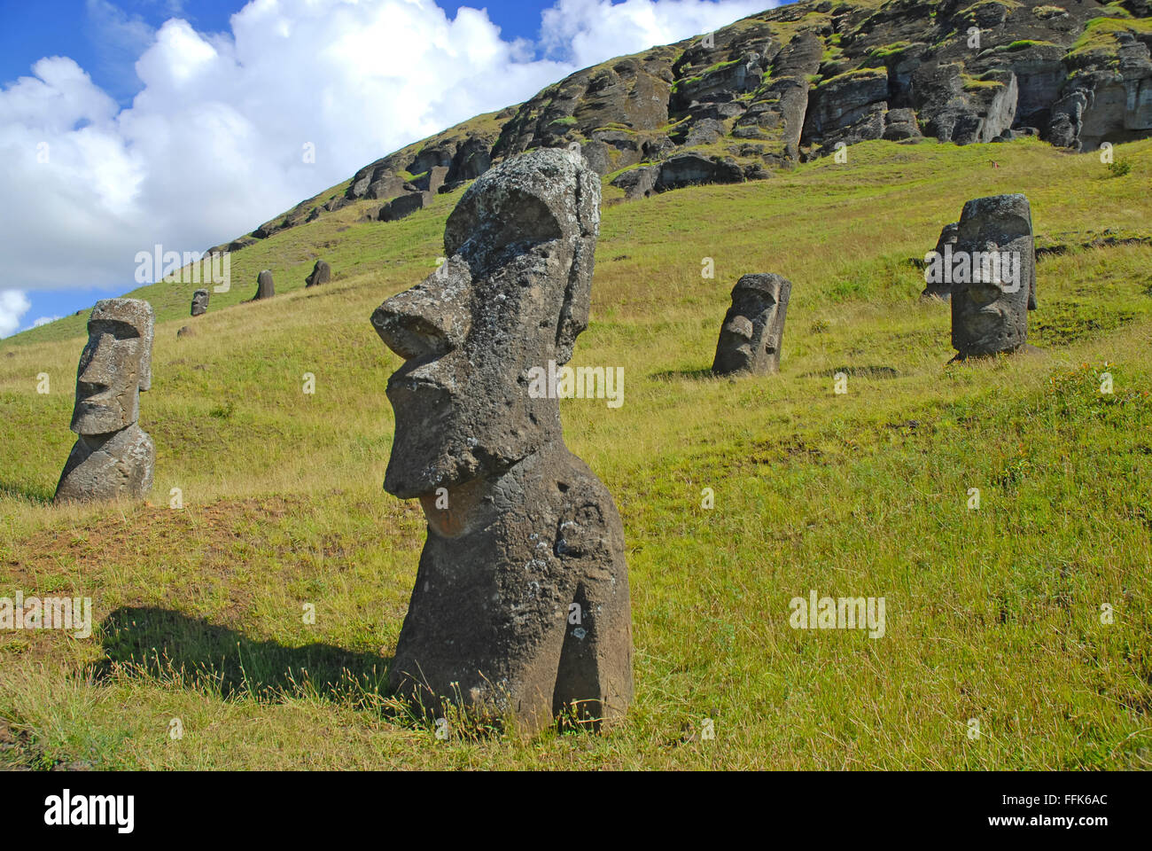 Moai stone statues, Rapa Nui, Easter Island, Chile Stock Photo Alamy