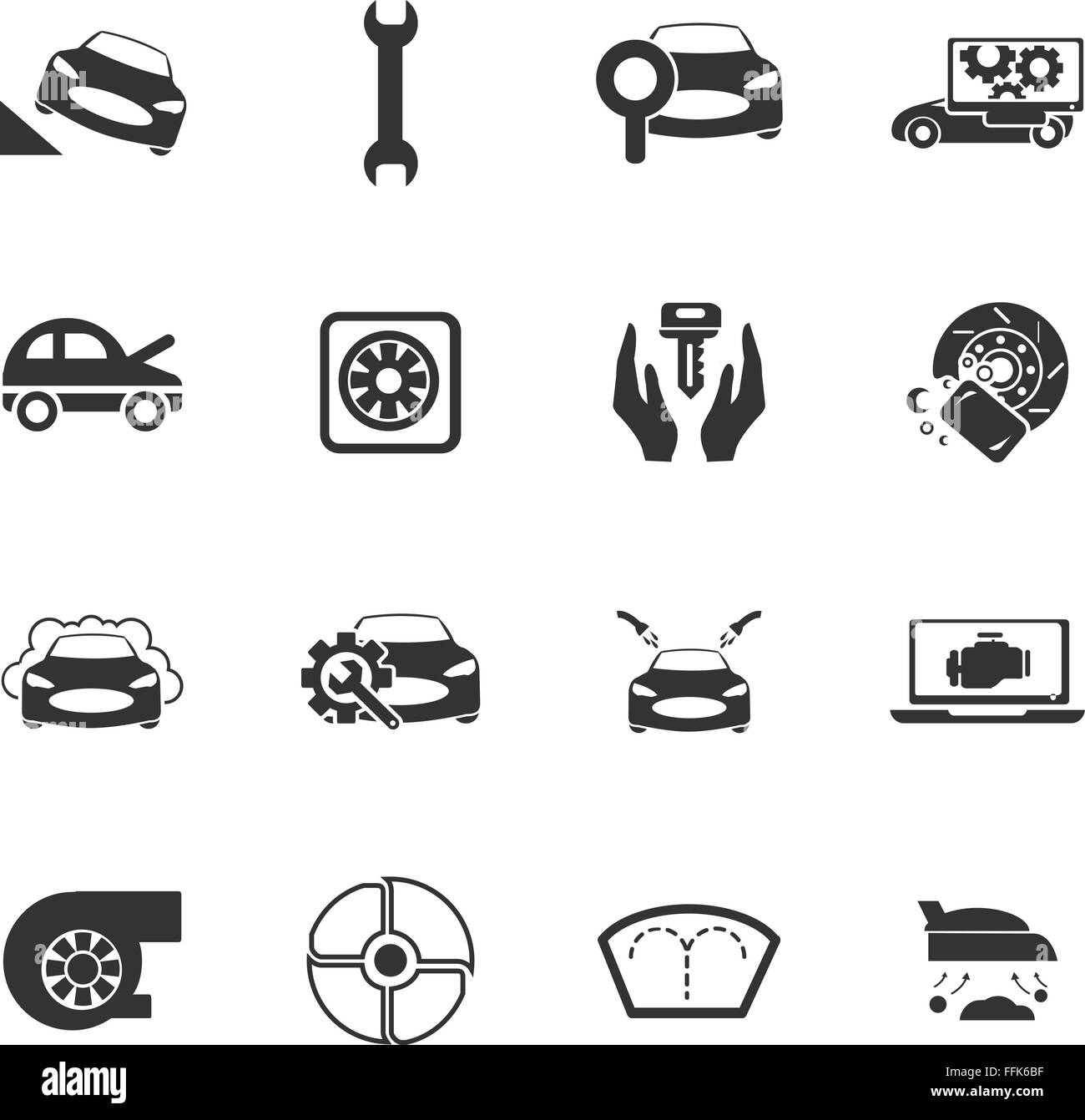 Car shop icons set Stock Vector