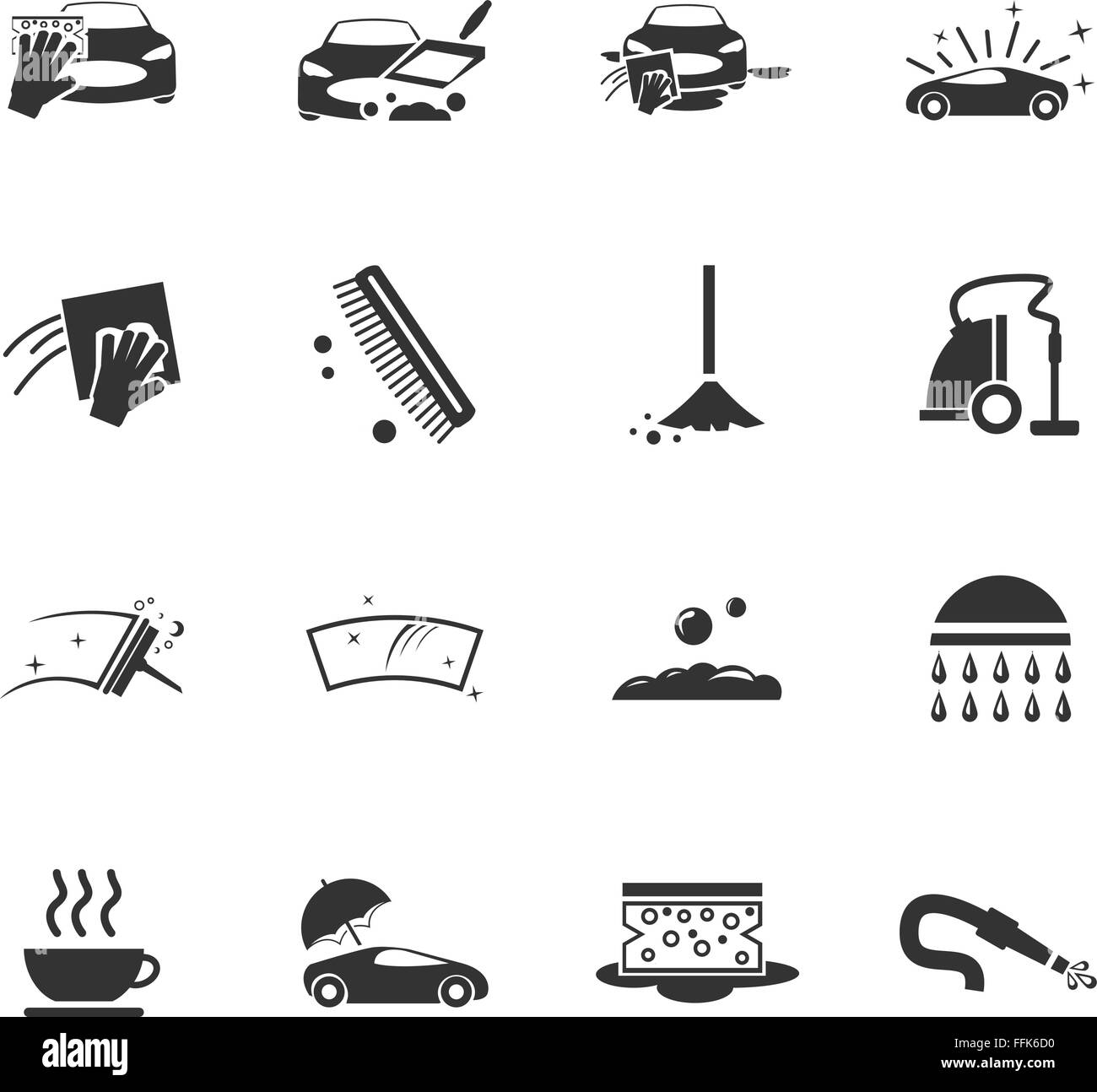 Car wash shower service icons set Stock Vector Image & Art - Alamy