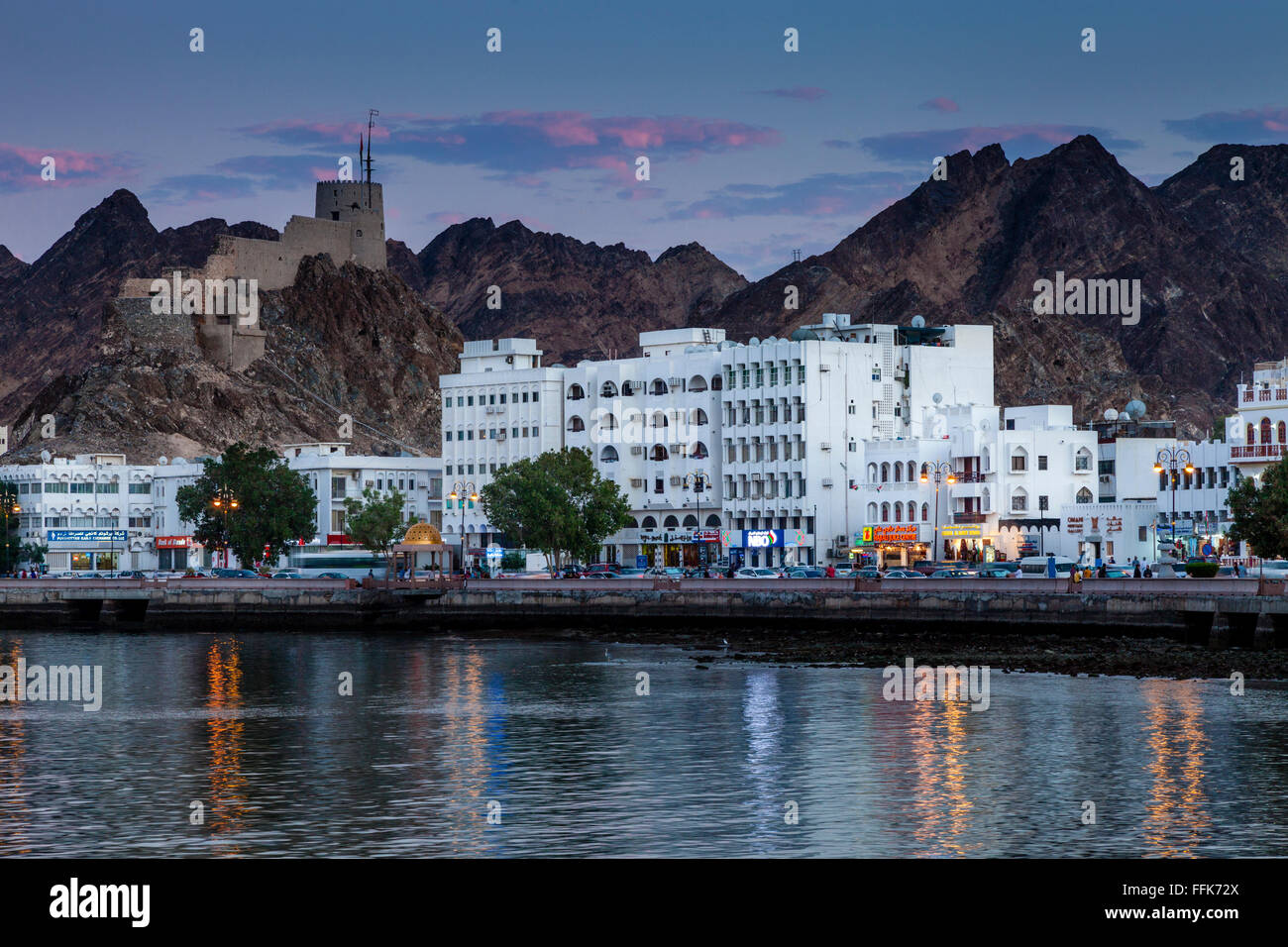 The Corniche (Promenade) At Muttrah, Muscat, Sultanate Of Oman Stock Photo