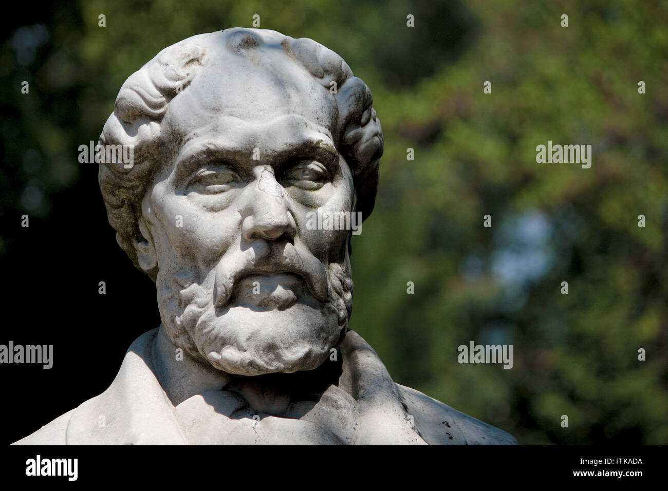 Giovanni Costa's bust in Gianicolo's Walks, Rome (Italy) Stock Photo