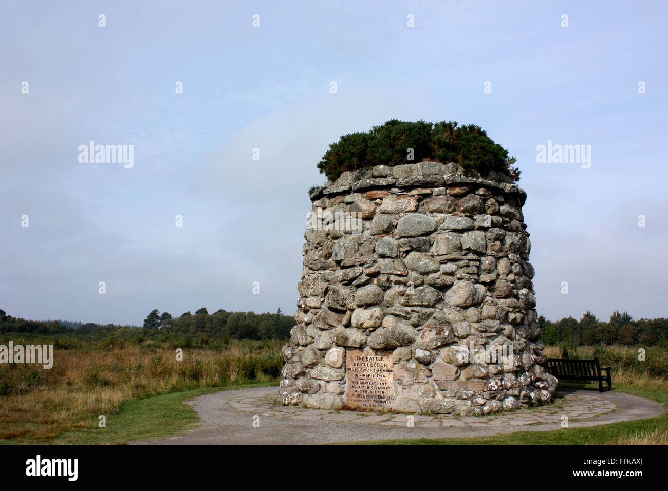 Memorial cairn at the battlefield of culloden near inverness hires