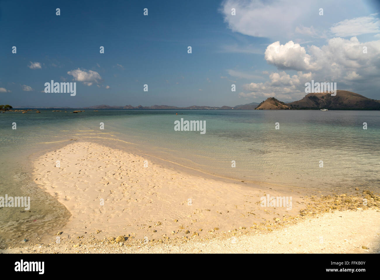beach of Kelor Island on the edge of Komodo National Park, Nusa Tenggara,  Indonesia Stock Photo