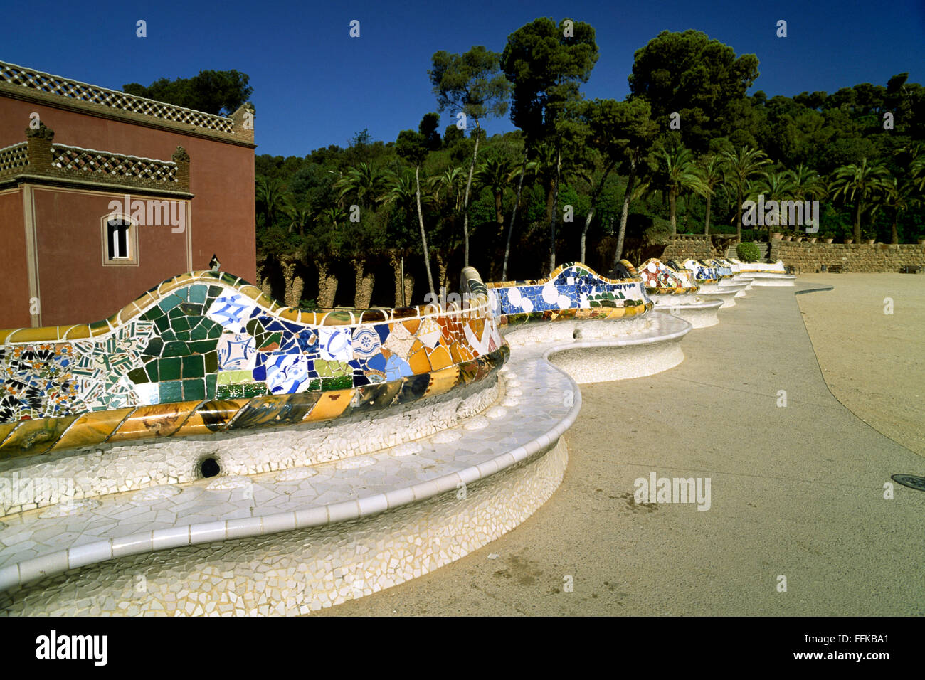 Spain, Barcelona, Parc Güell, architect Antoni Gaudì Stock Photo - Alamy