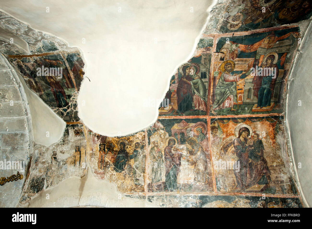 Griechenland, Kreta, Mires, Sivas, Listaros, Fresken in der Kirche im einsam gelegenen Kloster Odigitrias. Stock Photo