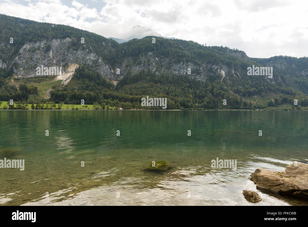 View over lake Mondsee in Austrian Alps Stock Photo