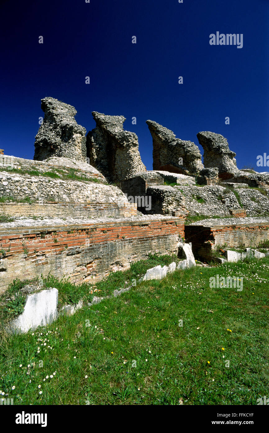Italy, Abruzzo, Amiternum, roman amphitheatre Stock Photo