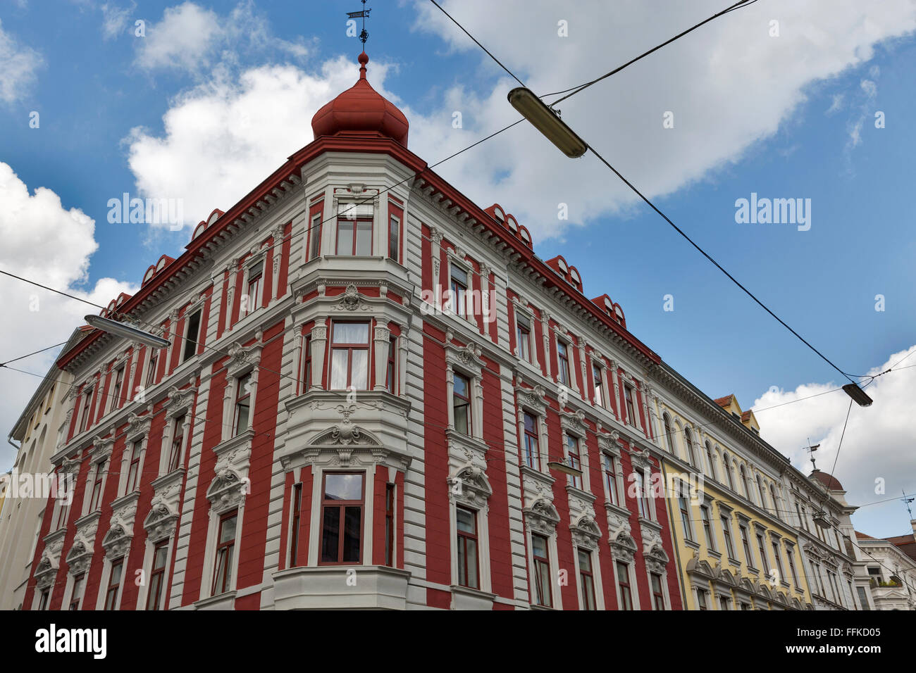 Architecture of the downtown in Graz, Austria. Graz is the capital of ...
