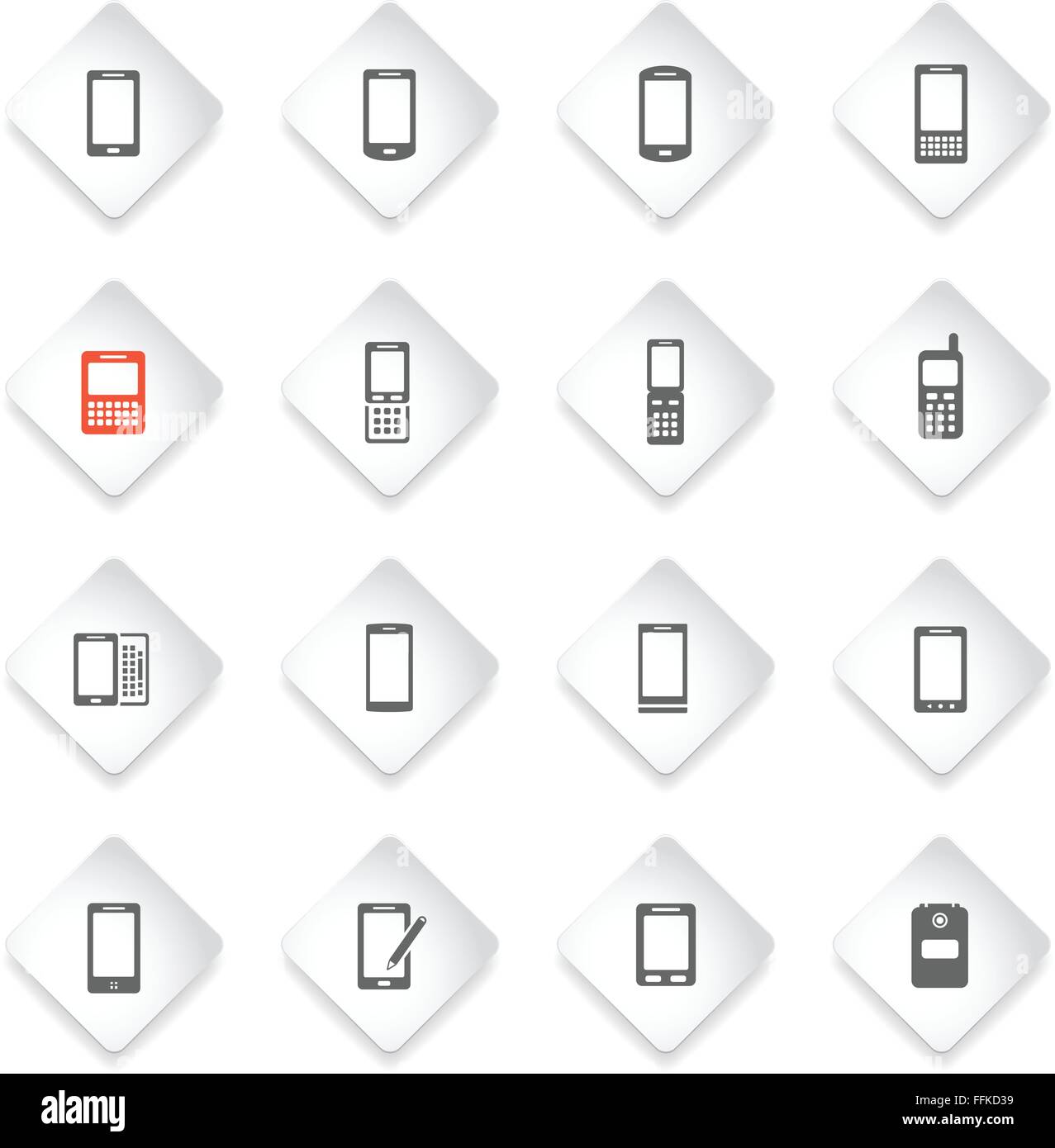 Phones simply icons Stock Vector Image & Art - Alamy