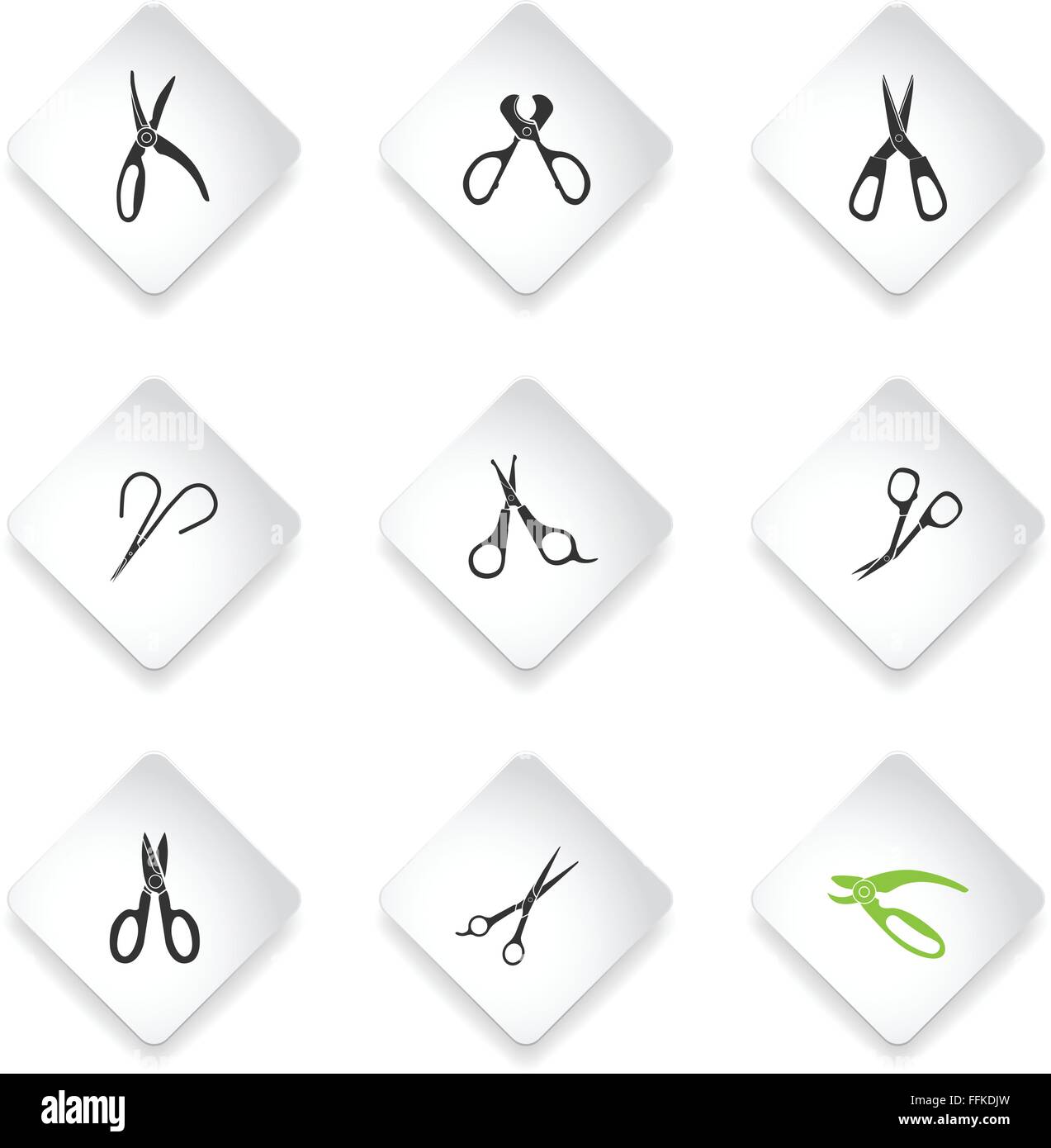 Scissors Icons set Stock Vector Image & Art - Alamy