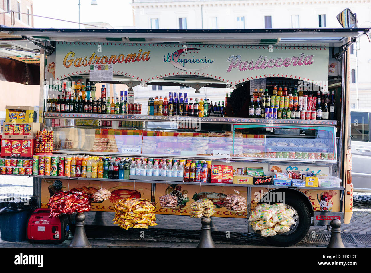 Sweet food street seller in Rome, Italy Stock Photo