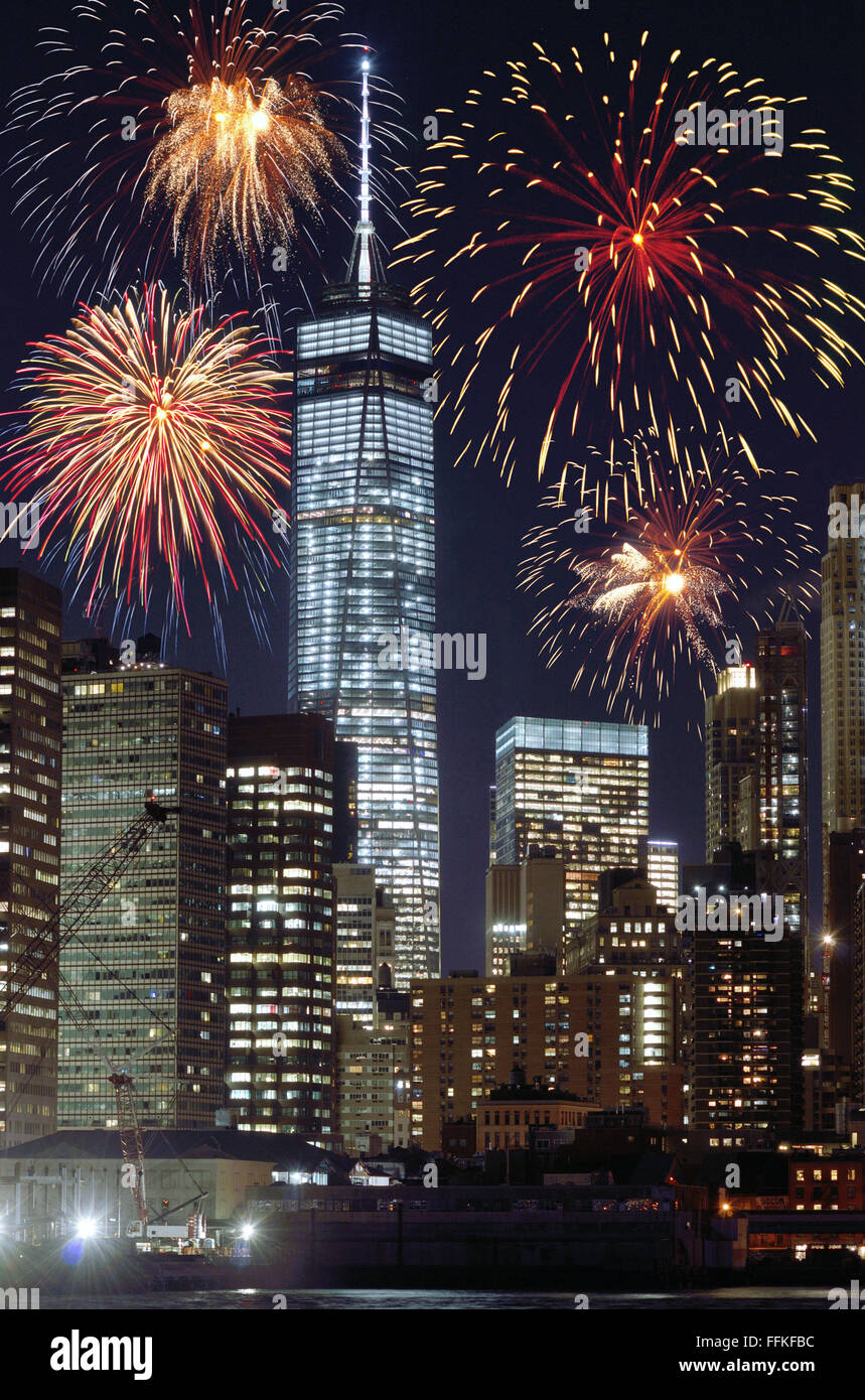 Fireworks over Manhattan, New York City Stock Photo Alamy