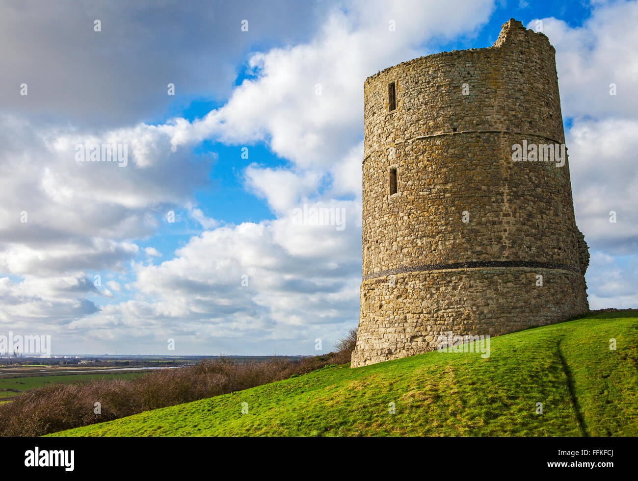 A view of the historic remains of Hadleigh Castle in Essex, England