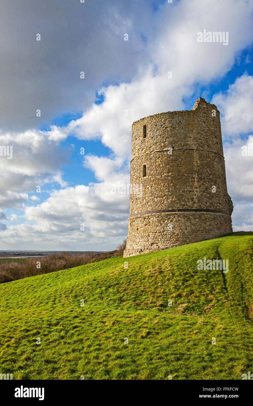 A view of the historic remains of Hadleigh Castle in Essex, England