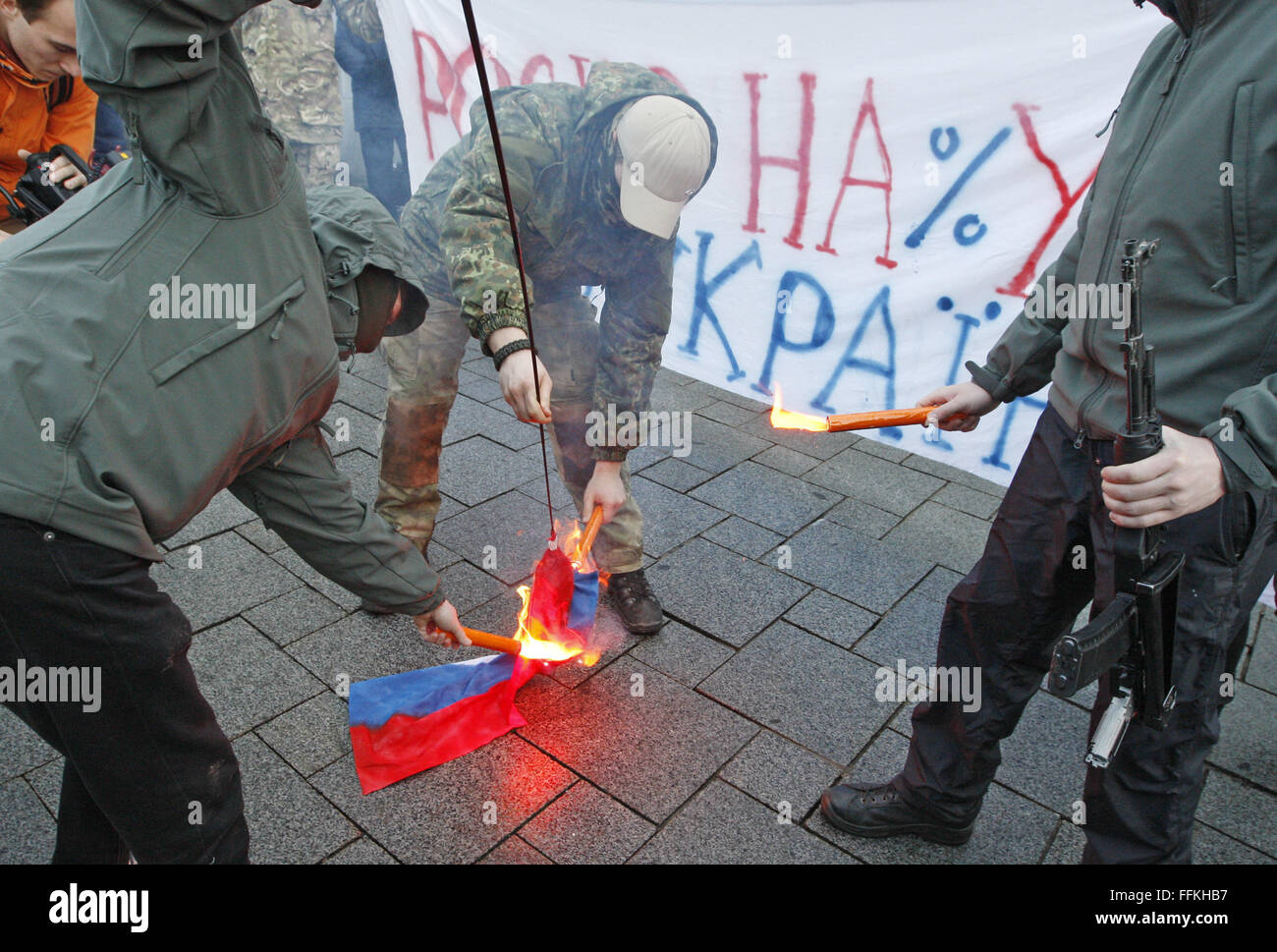 Premium AI Image  Burning russian flag