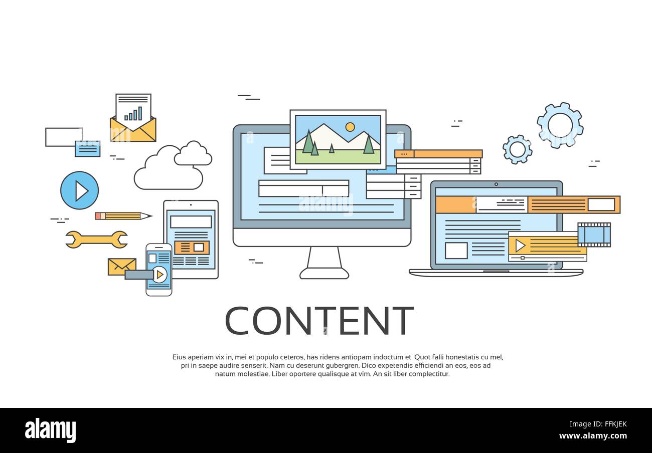 Digital Content Information Technology Stock Vector Image & Art - Alamy
