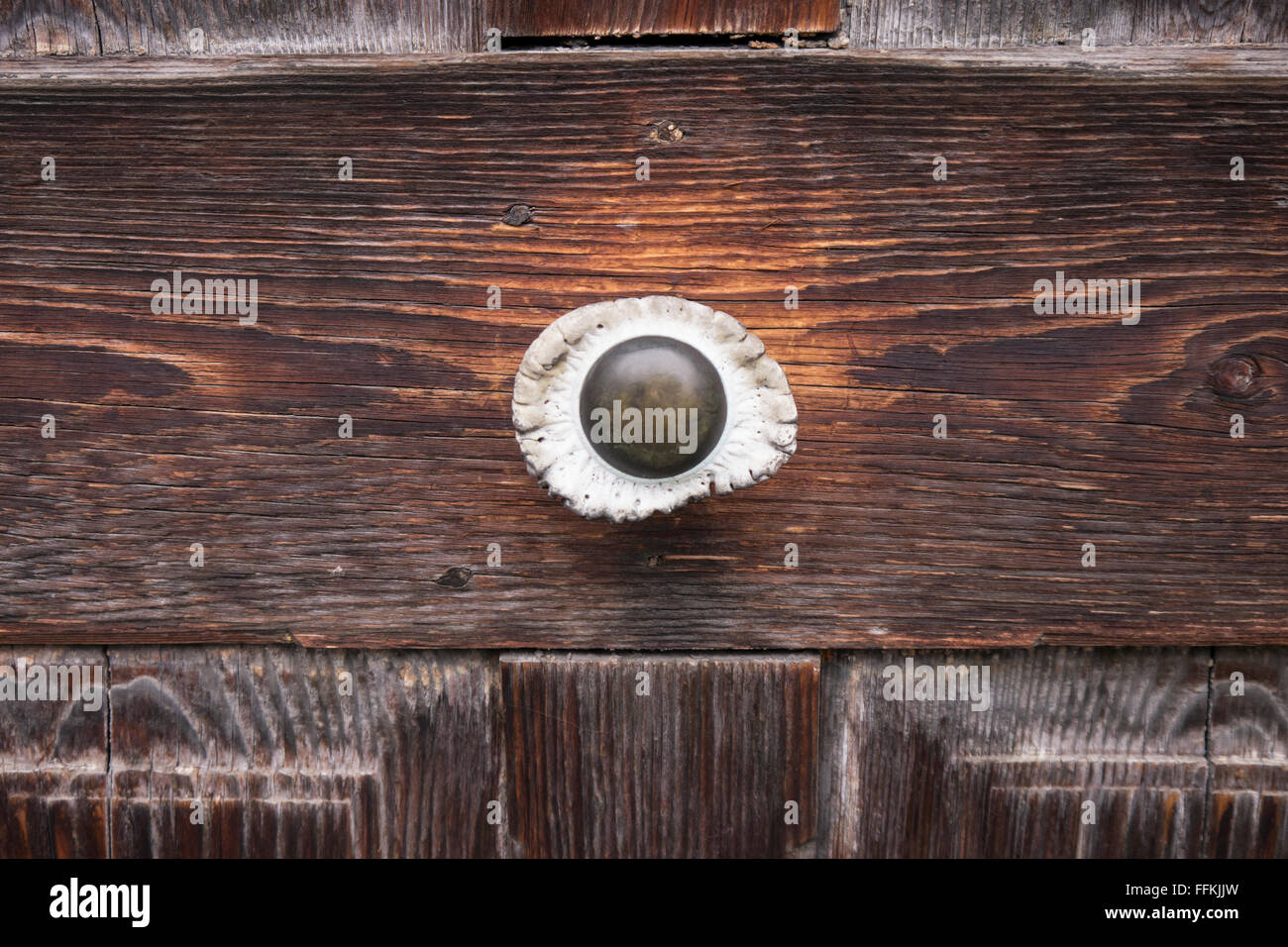 doorknob of an old fashioned door Stock Photo