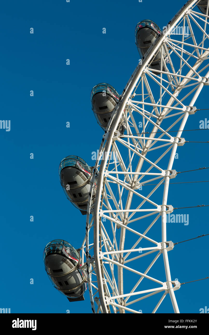 The London Eye on South Bank of river Thames, London, England Stock Photo