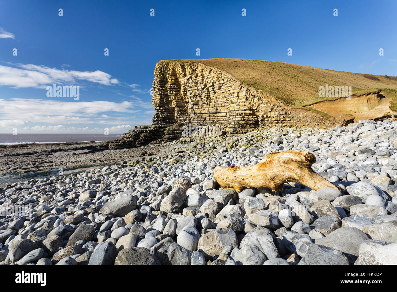 Nash Point in the Vale of Glamorgan, south Wales, UK. Nash Point is also part of the Glamorgan Heritage Coast. Stock Photo