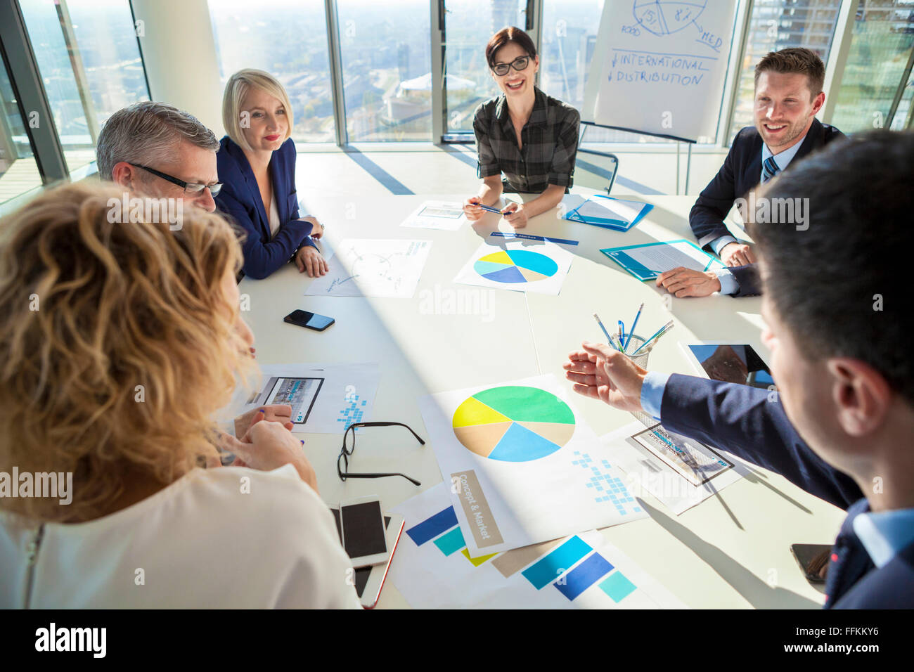 Team of architects in business meeting Stock Photo