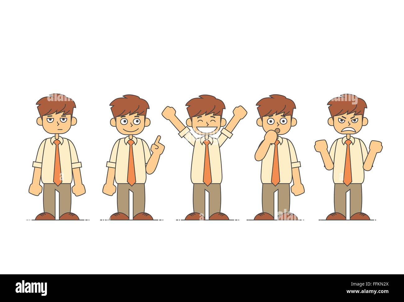 Cartoon Business Man Emotions Set Stock Vector Image & Art - Alamy