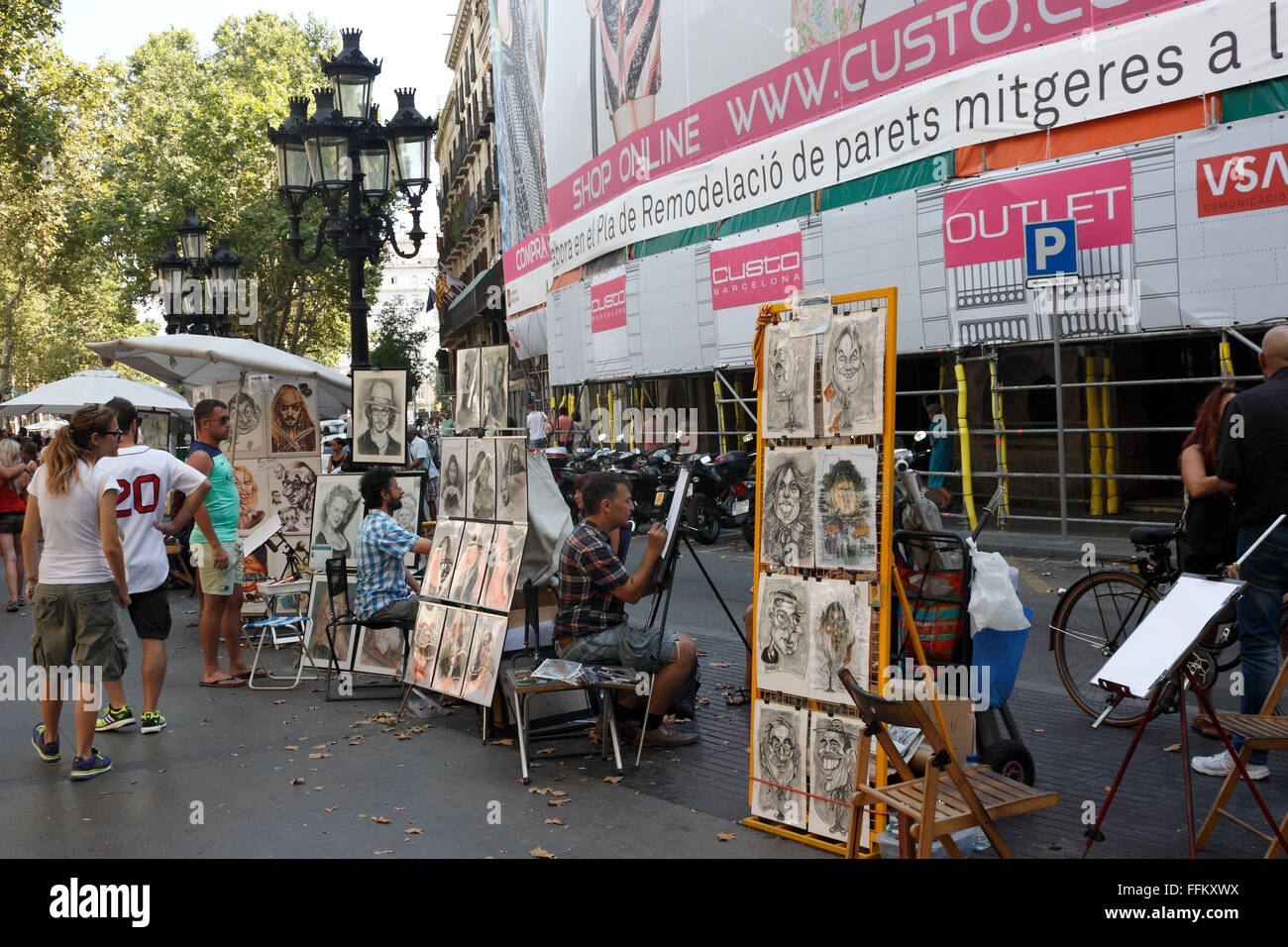 Barcelona street artists Stock Photo