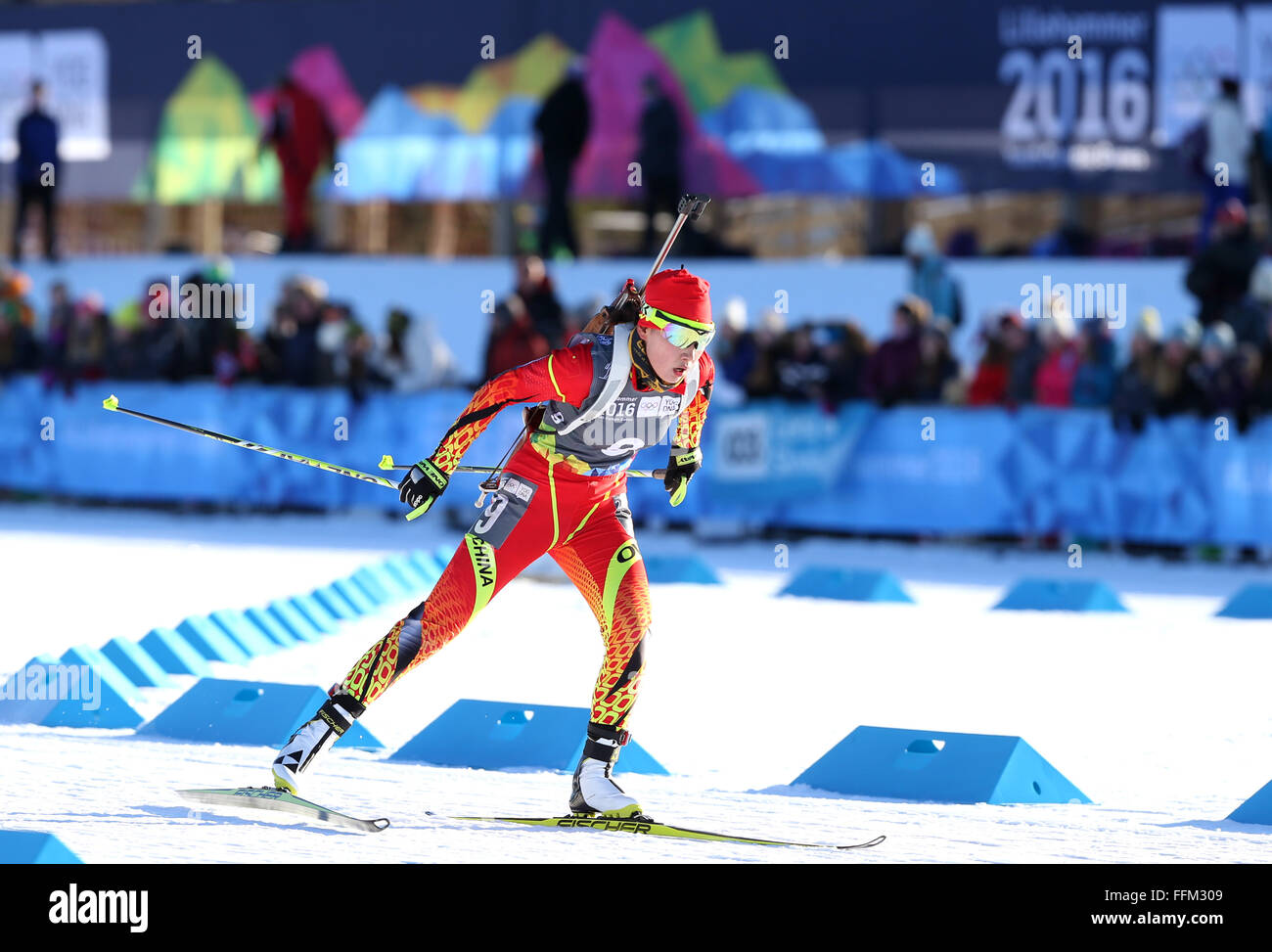 Lillehammer, Norway. 15th Feb, 2016. Meng Fanqi of China competes ...