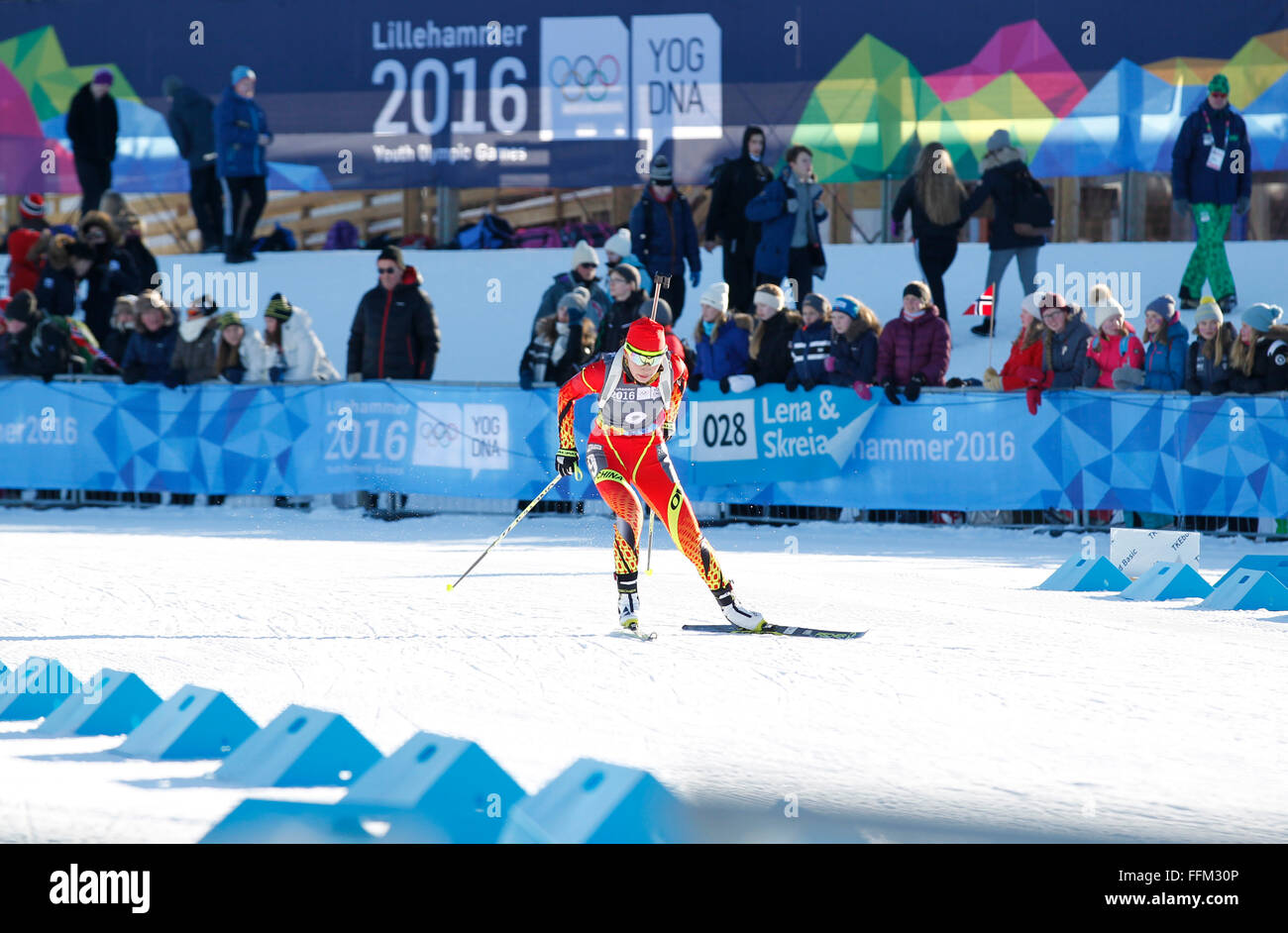Lillehammer, Norway. 15th Feb, 2016. Meng Fanqi of China competes ...