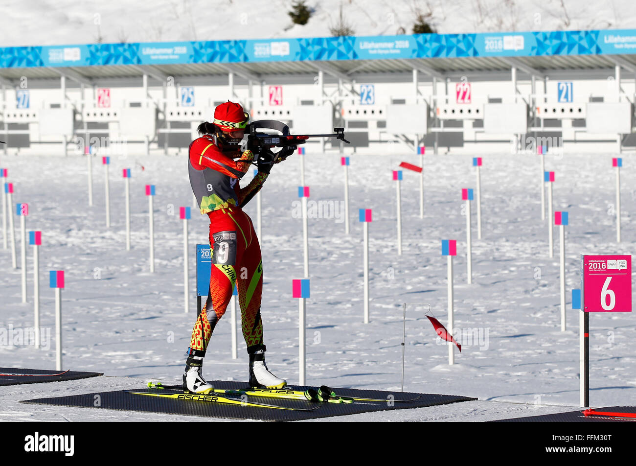 Lillehammer, Norway. 15th Feb, 2016. Meng Fanqi of China competes ...