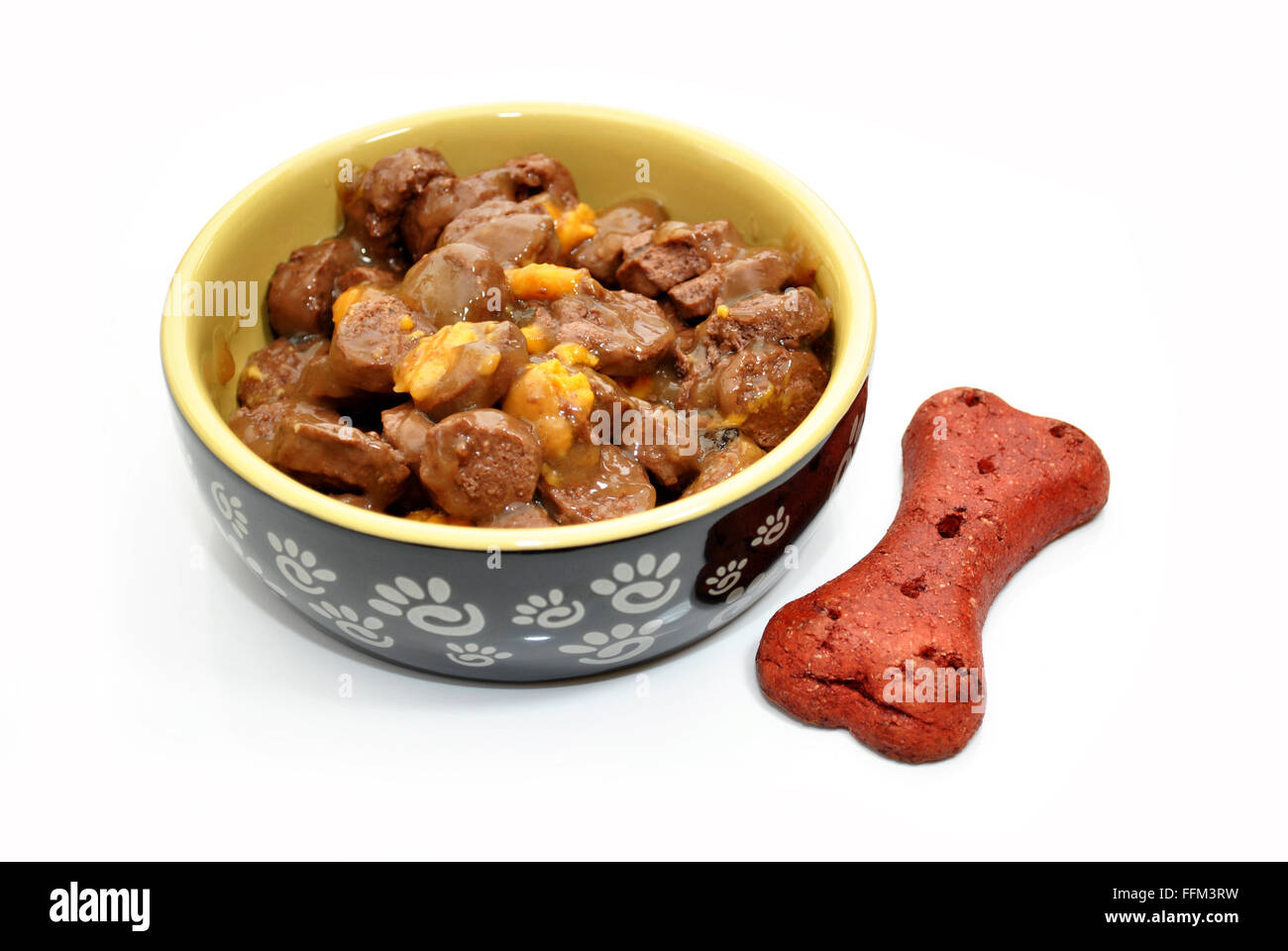 Canned Dog Food Next to a Treat Stock Photo Alamy