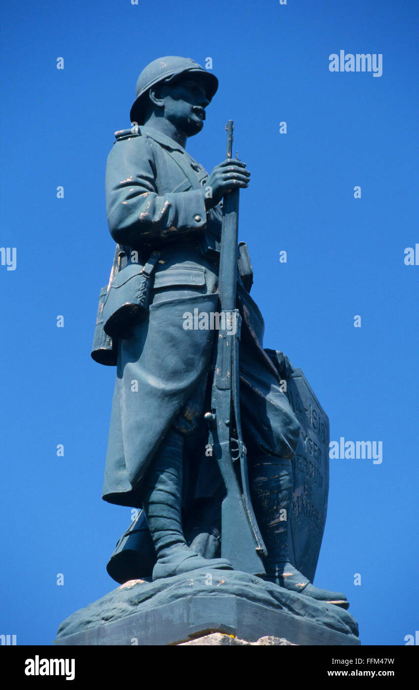 France, Meuse (55), Verdun, World war I soldier statue memorial